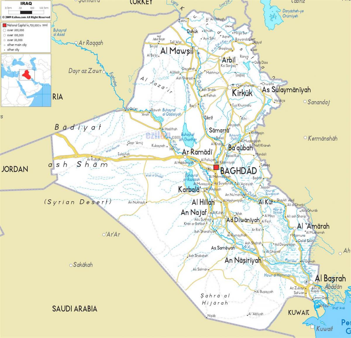Χάρτης του Ιράκ ποτάμι