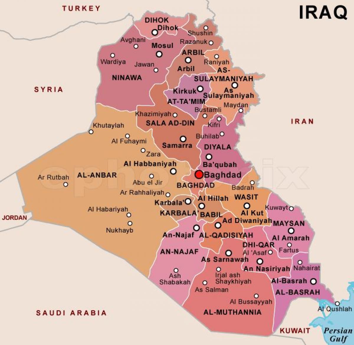Χάρτης του Ιράκ μέλη